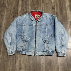 Vintage Levis Silver Tab Jacket Mens Medium Blue Denim Bomber Insulated USA 90s